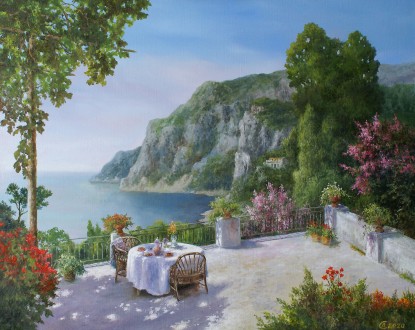 Terrace over the sea