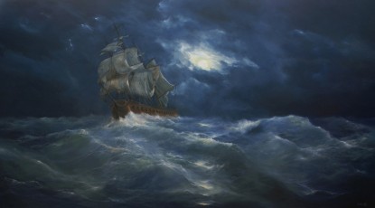 Thunderstorm over the sea