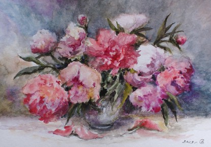 Bouquet of pink peonies