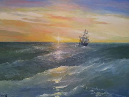 Sunset above the sea